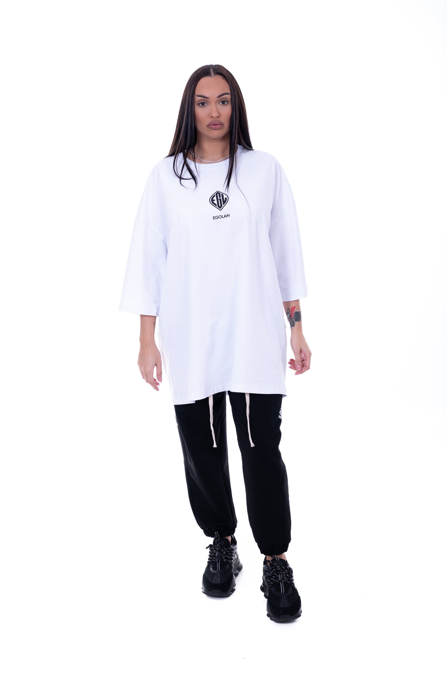 Tricou femei Egolan V2 Alb Oversize