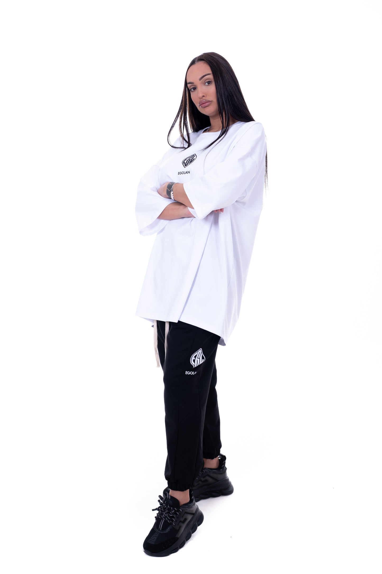 Tricou femei Egolan V2 Alb Oversize